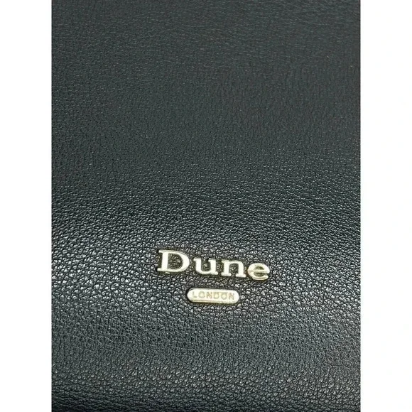 Dune London Faux Pebbled Leather black Medium Tote Bag gold hardware - Picture 5 of 9